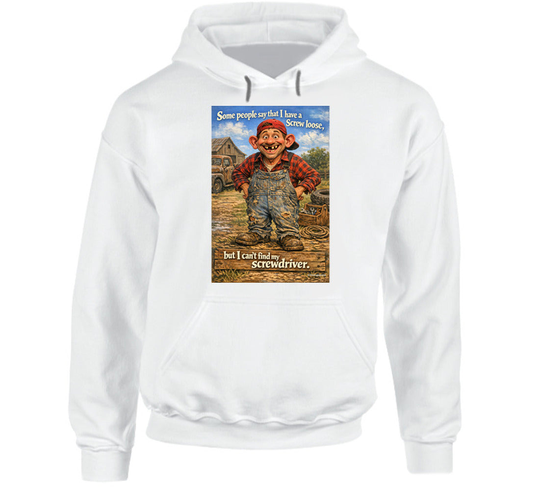 - “Goofy character hoodie with missing teeth – Smiling Wombat apparel”