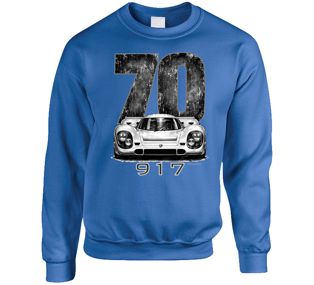 “Smiling Wombat 1970 Porsche 917 Racing Sweatshirt – Vintage Car Design”