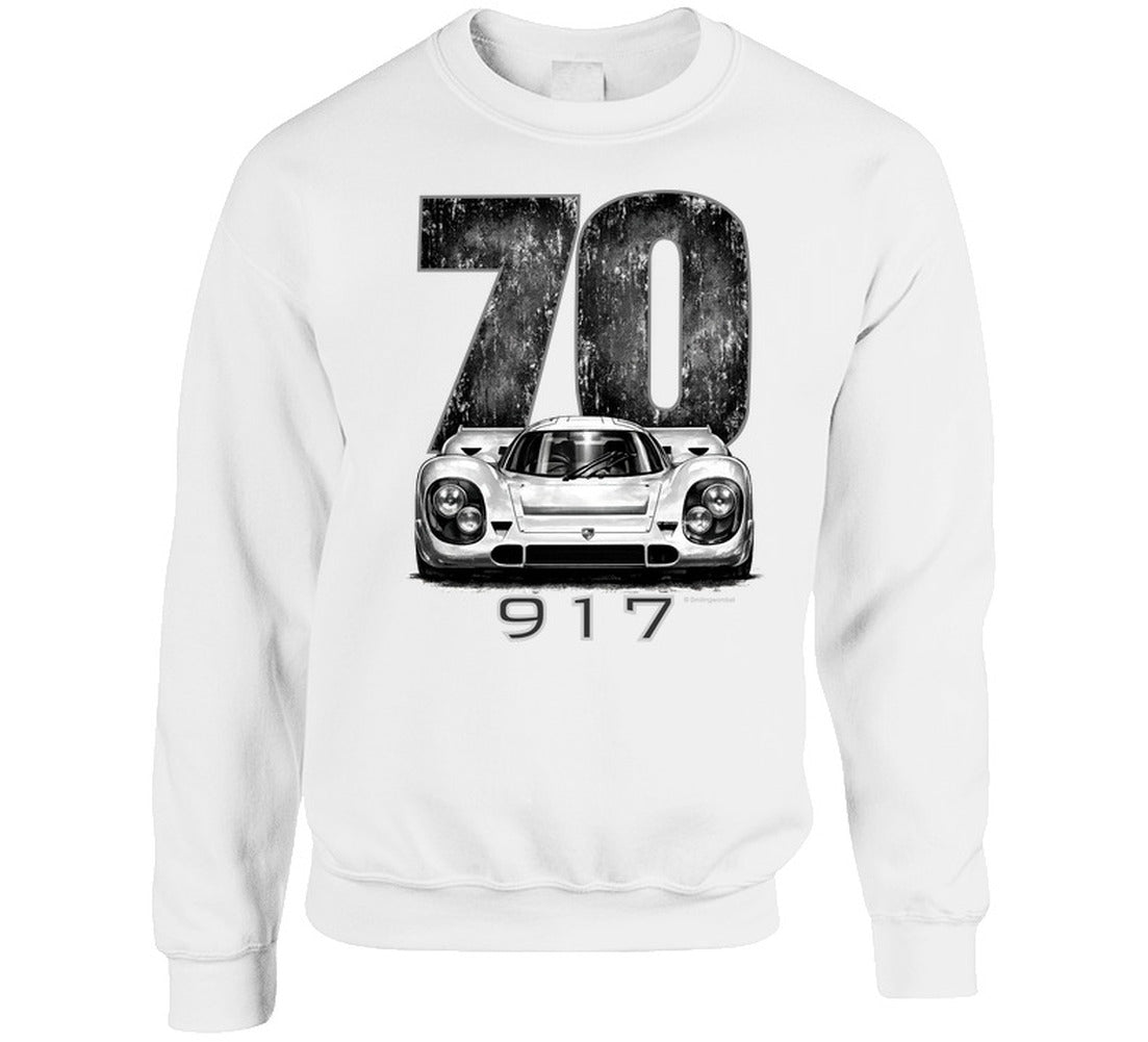 “Smiling Wombat 1970 Porsche 917 Racing Sweatshirt – Vintage Car Design”