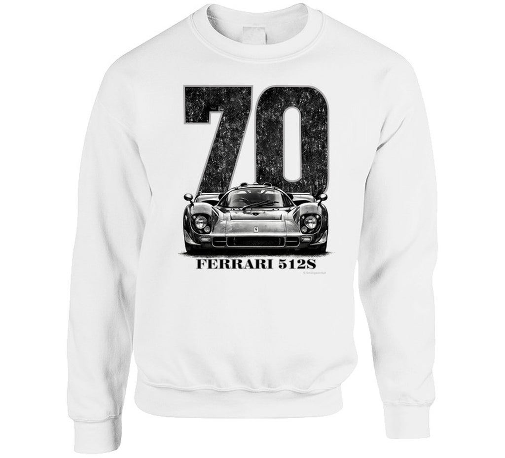 “1970 Ferrari 512S retro race car sweatshirt – Smiling Wombat Apparel”