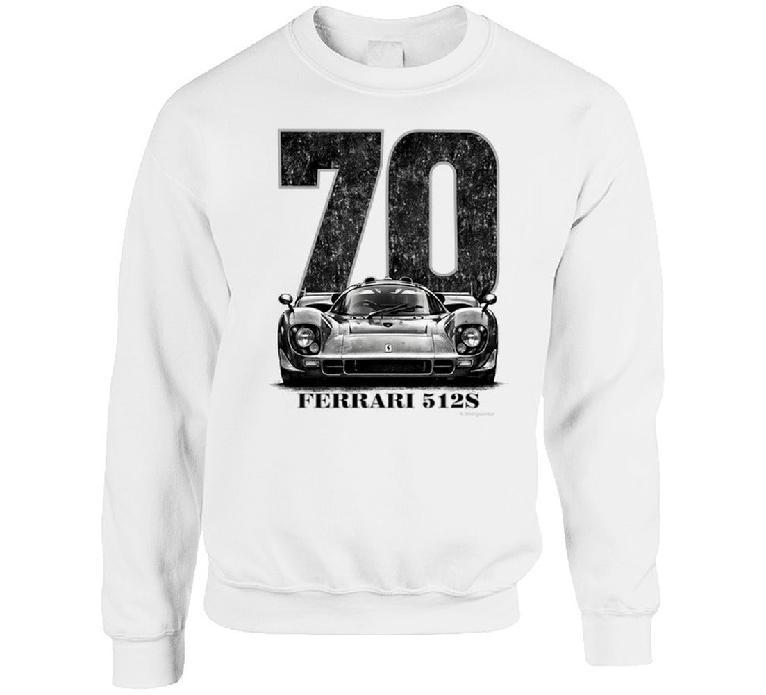 “1970 Ferrari 512S retro race car sweatshirt – Smiling Wombat Apparel”