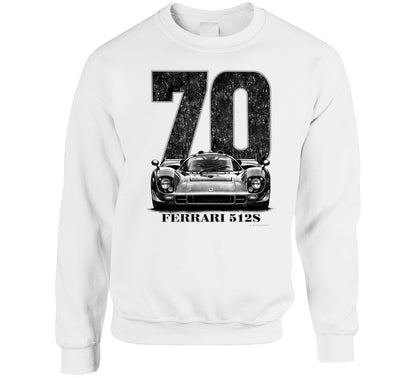 “1970 Ferrari 512S retro race car sweatshirt – Smiling Wombat Apparel”