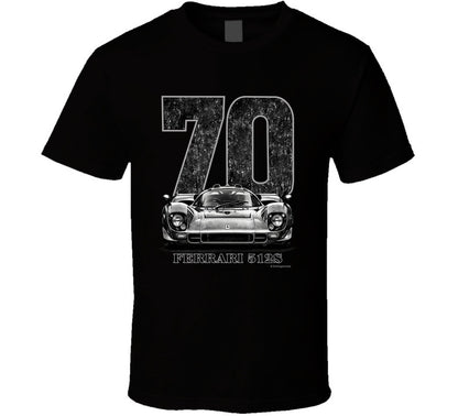 “1970 Ferrari 512S vintage racing T‑shirt by Smiling Wombat”