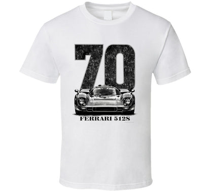 “1970 Ferrari 512S vintage racing T‑shirt by Smiling Wombat”