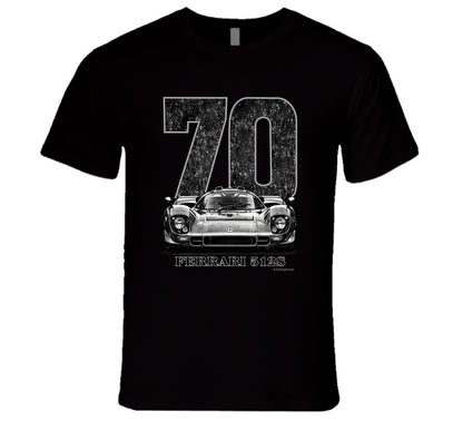 “1970 Ferrari 512S vintage racing T‑shirt by Smiling Wombat”