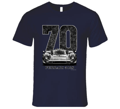 “1970 Ferrari 512S vintage racing T‑shirt by Smiling Wombat”