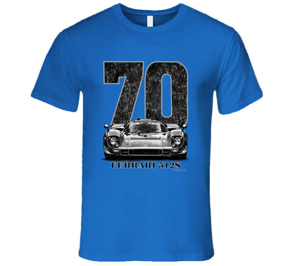 “1970 Ferrari 512S vintage racing T‑shirt by Smiling Wombat”