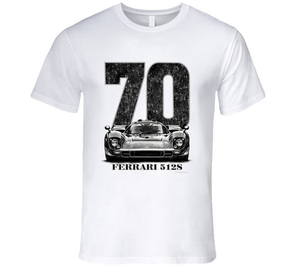 “1970 Ferrari 512S vintage racing T‑shirt by Smiling Wombat”