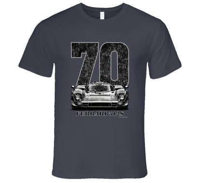 “1970 Ferrari 512S vintage racing T‑shirt by Smiling Wombat”