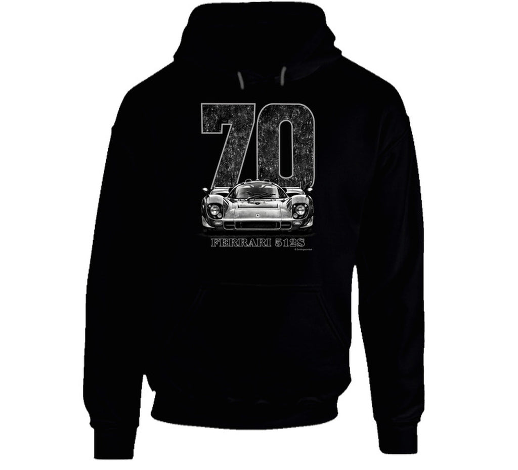 “1970 Ferrari 512S classic motorsport hoodie with Smiling Wombat humor”