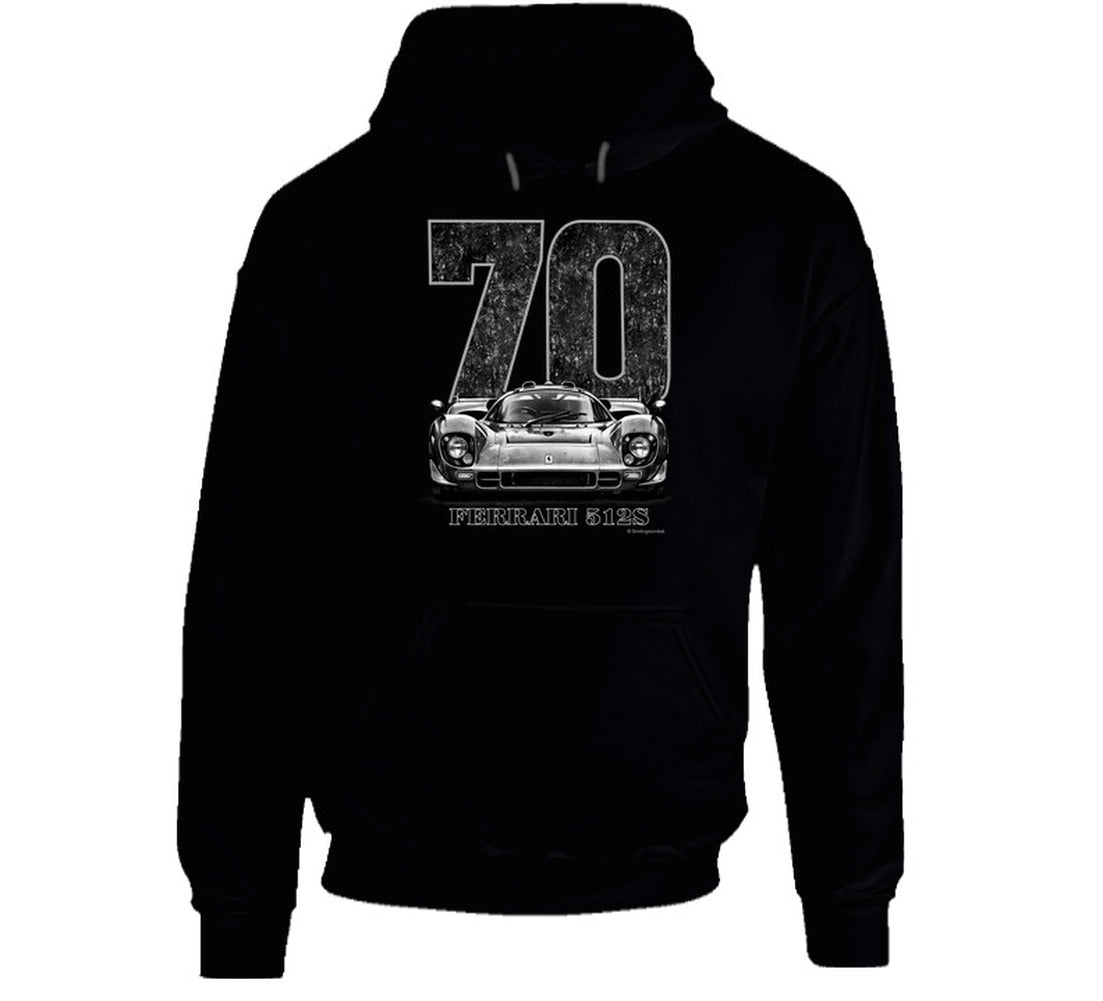 “1970 Ferrari 512S classic motorsport hoodie with Smiling Wombat humor”