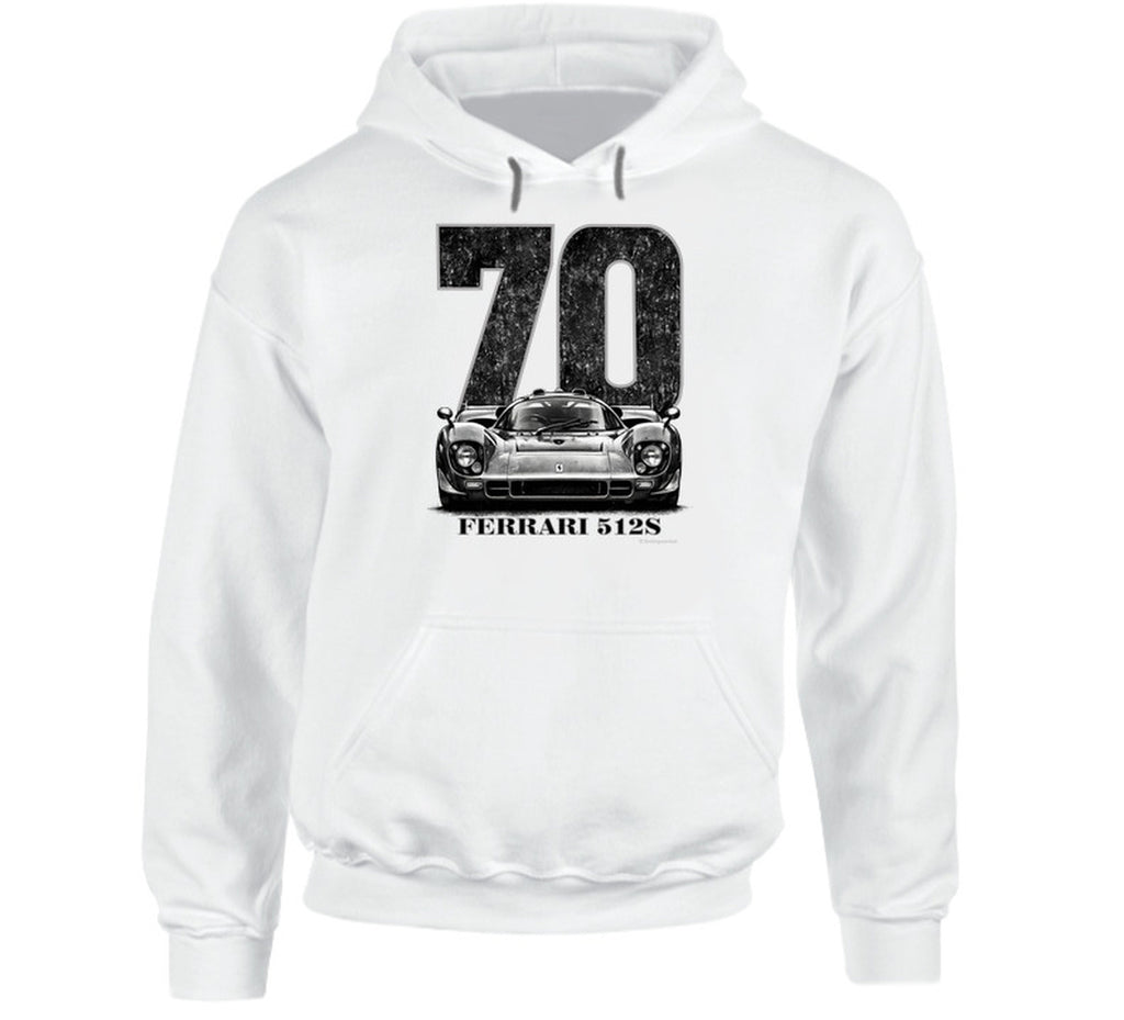“1970 Ferrari 512S classic motorsport hoodie with Smiling Wombat humor”