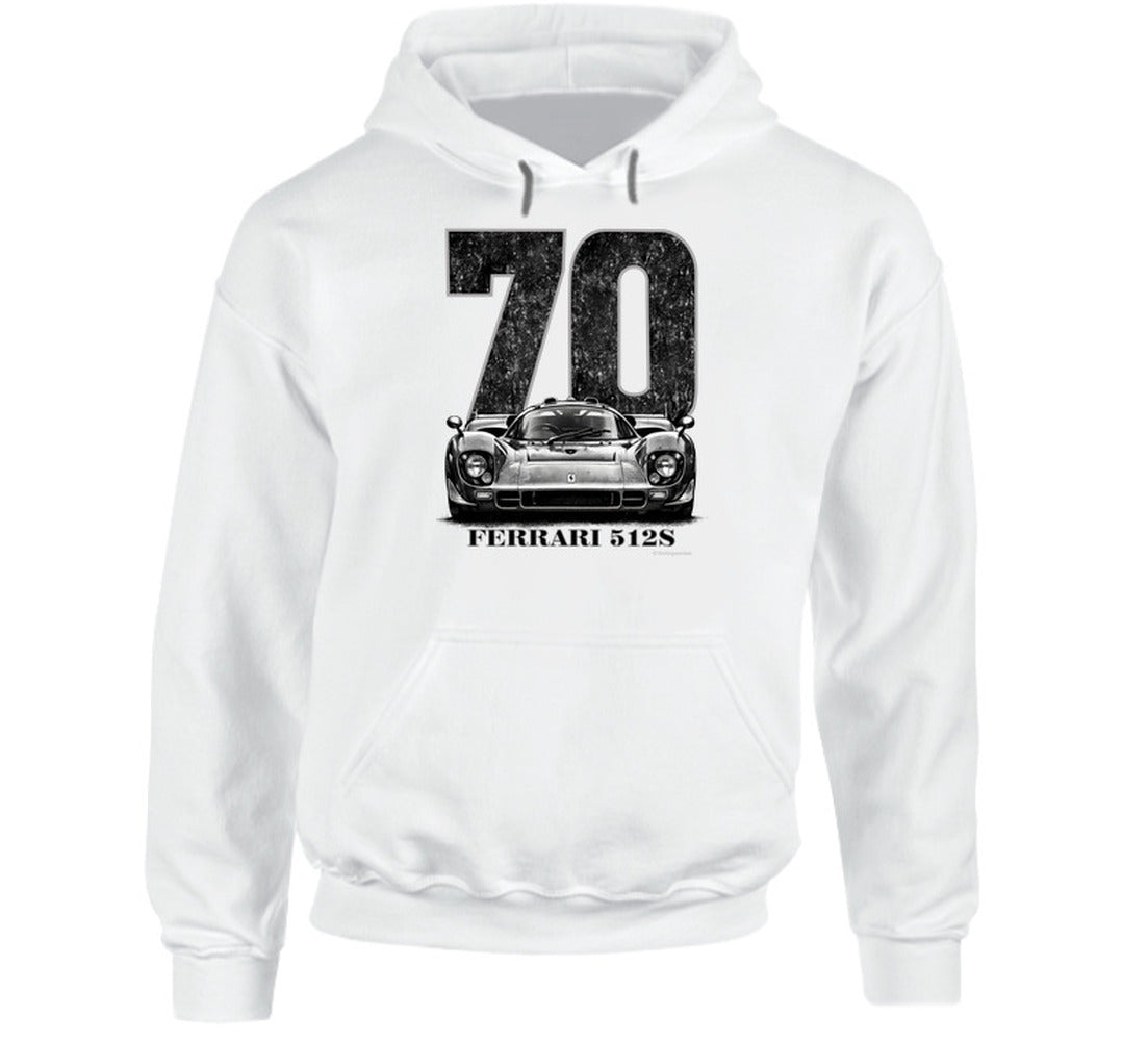 “1970 Ferrari 512S classic motorsport hoodie with Smiling Wombat humor”