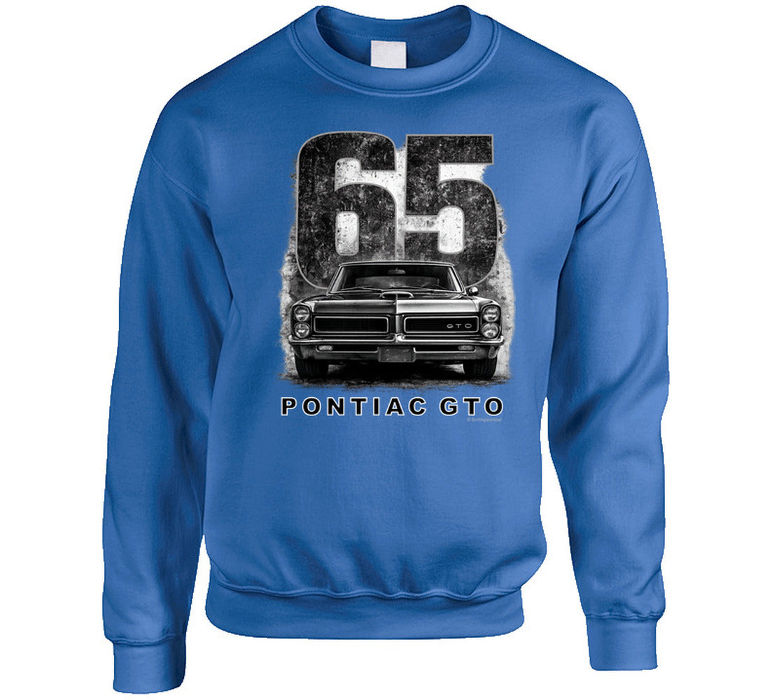 “1965 Pontiac GTO retro car design sweatshirt – Smiling Wombat Apparel”