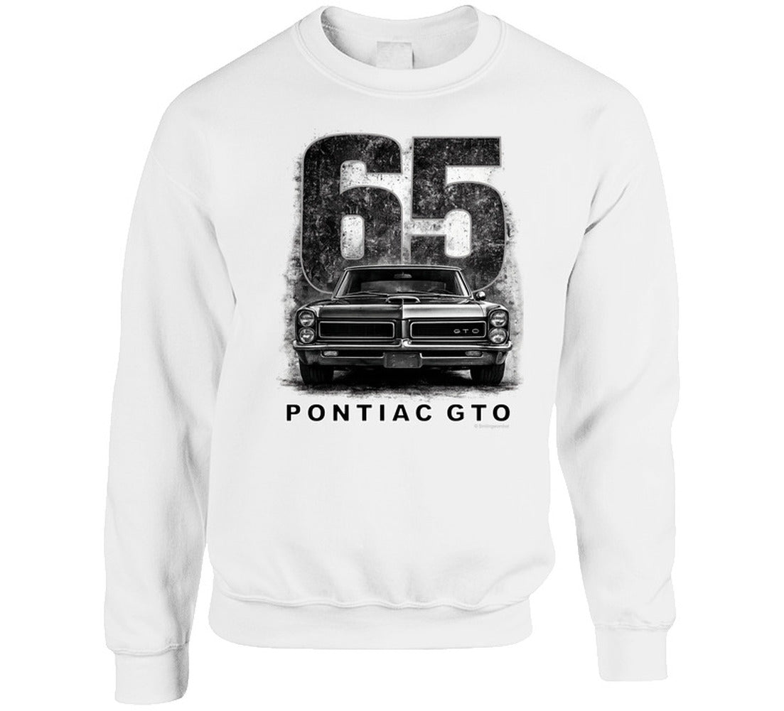 “1965 Pontiac GTO retro car design sweatshirt – Smiling Wombat Apparel”