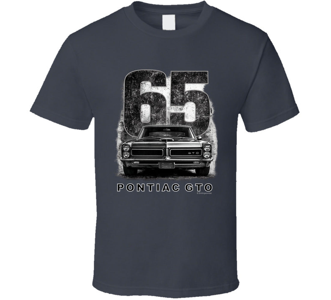 “1965 Pontiac GTO classic muscle car graphic T‑shirt by Smiling Wombat”