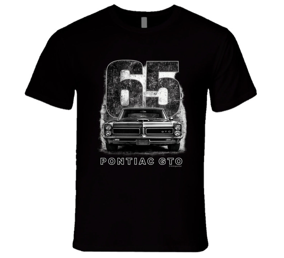 “1965 Pontiac GTO classic muscle car graphic T‑shirt by Smiling Wombat”