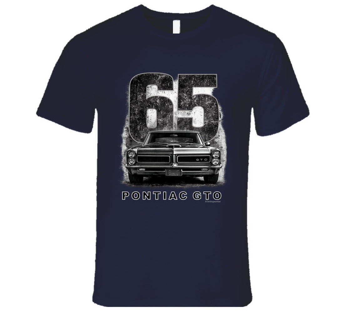 “1965 Pontiac GTO classic muscle car graphic T‑shirt by Smiling Wombat”