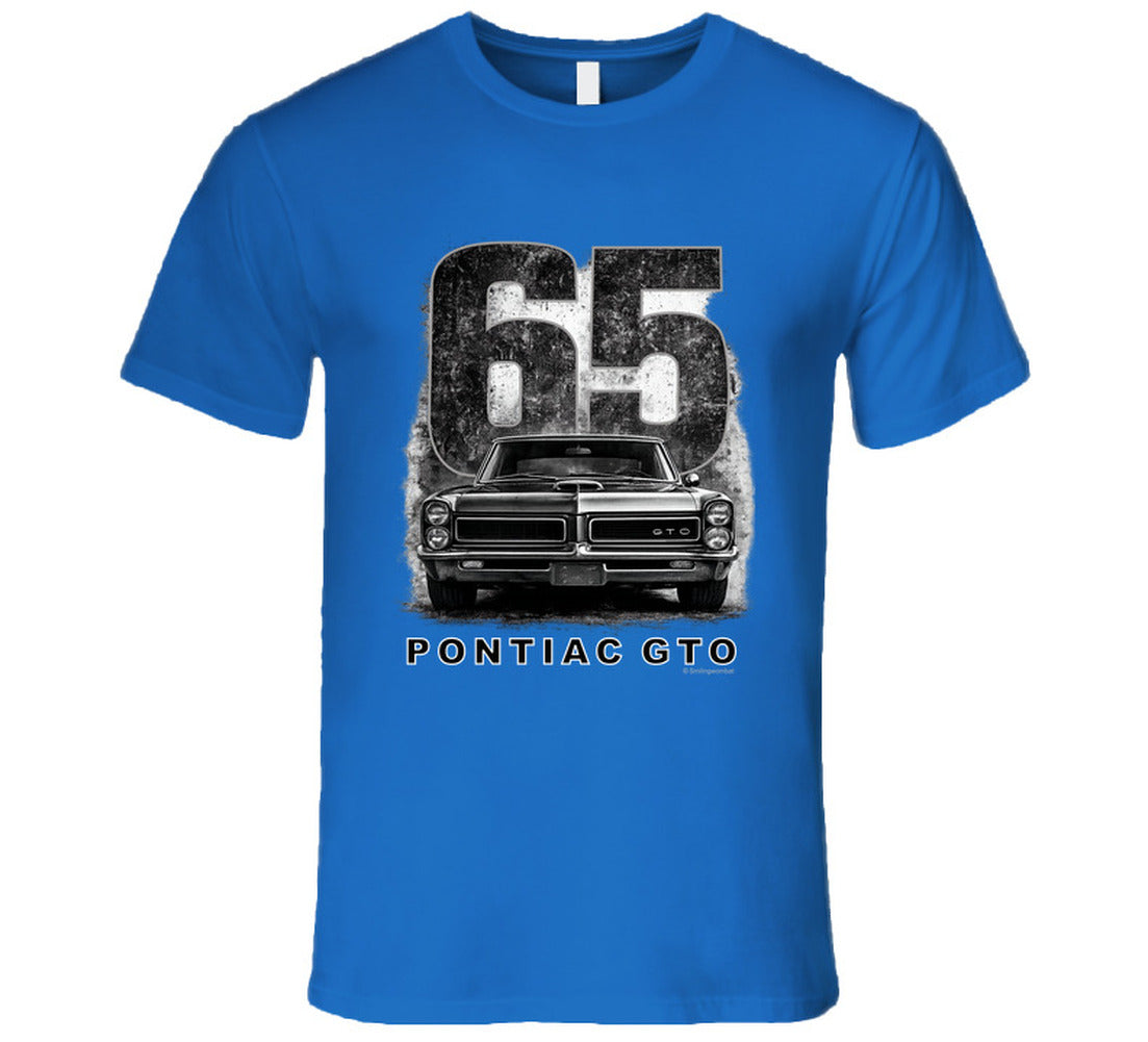 “1965 Pontiac GTO classic muscle car graphic T‑shirt by Smiling Wombat”