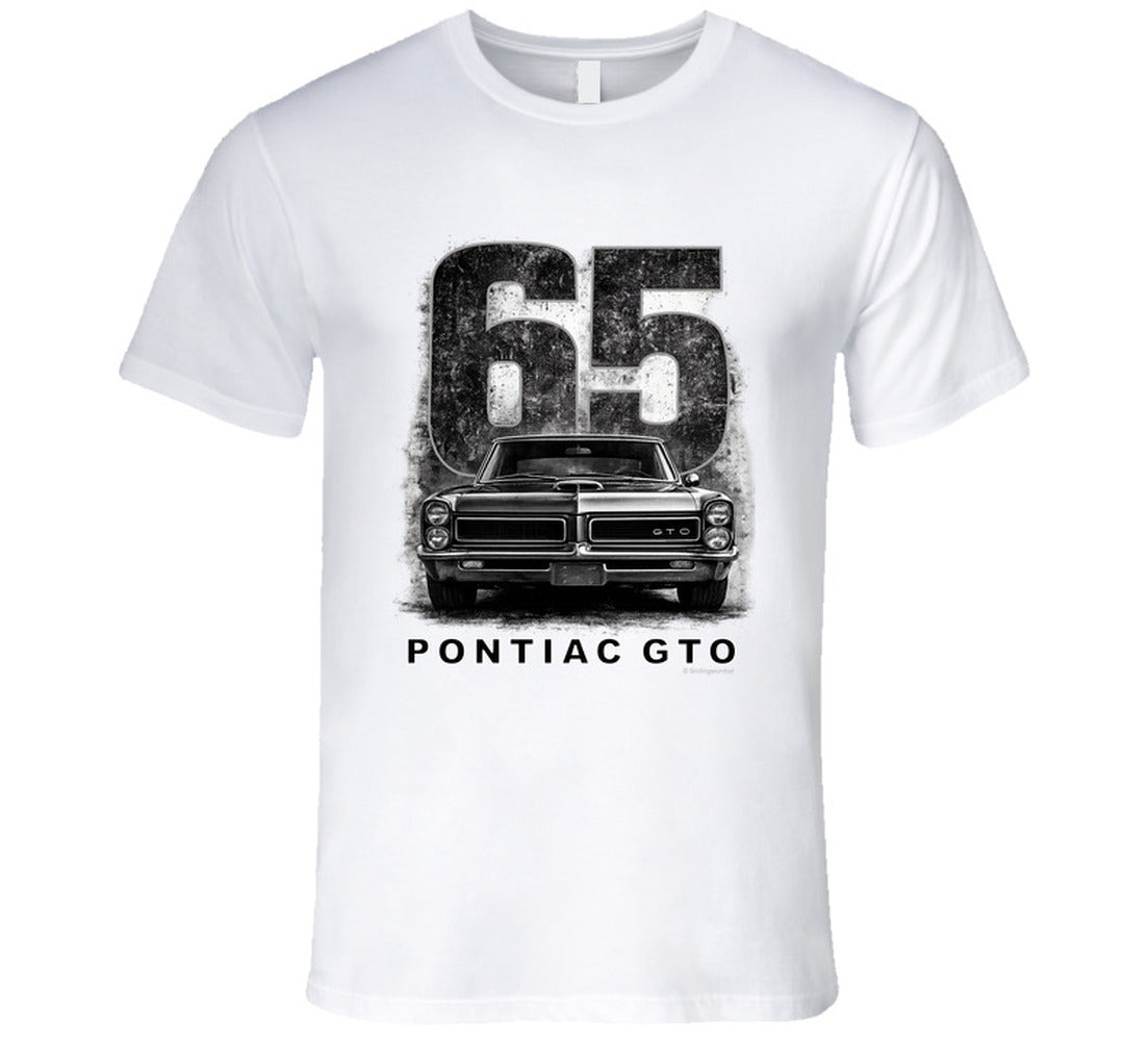 “1965 Pontiac GTO classic muscle car graphic T‑shirt by Smiling Wombat”