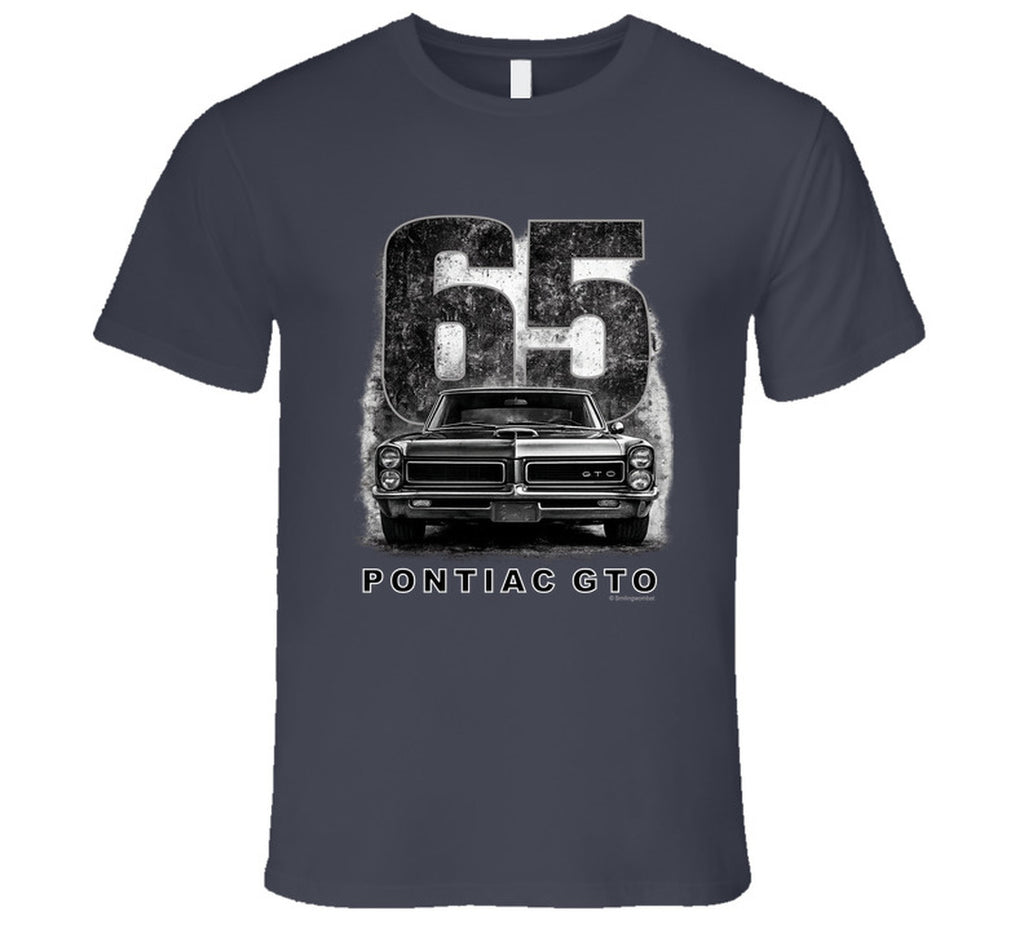 “1965 Pontiac GTO classic muscle car graphic T‑shirt by Smiling Wombat”