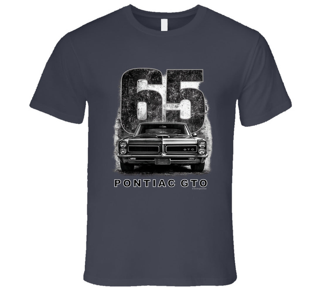 “1965 Pontiac GTO classic muscle car graphic T‑shirt by Smiling Wombat”