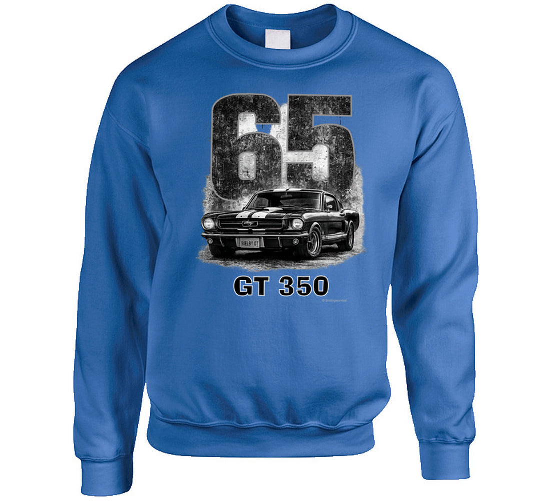  “1965 Shelby GT350 Mustang vintage car sweatshirt by Smiling Wombat”