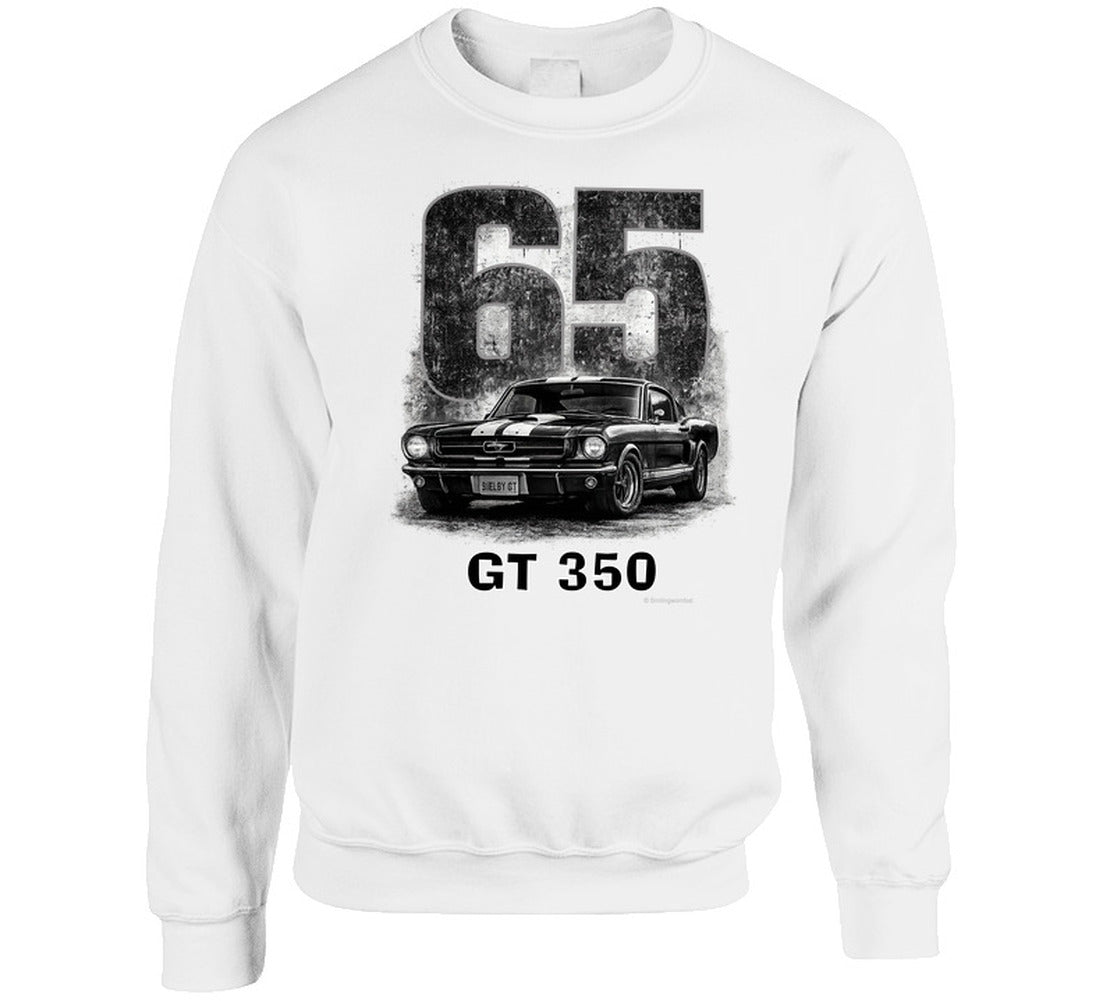  “1965 Shelby GT350 Mustang vintage car sweatshirt by Smiling Wombat”