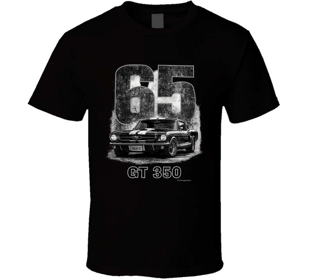 “1965 Shelby GT350 Mustang graphic T‑shirt by Smiling Wombat”