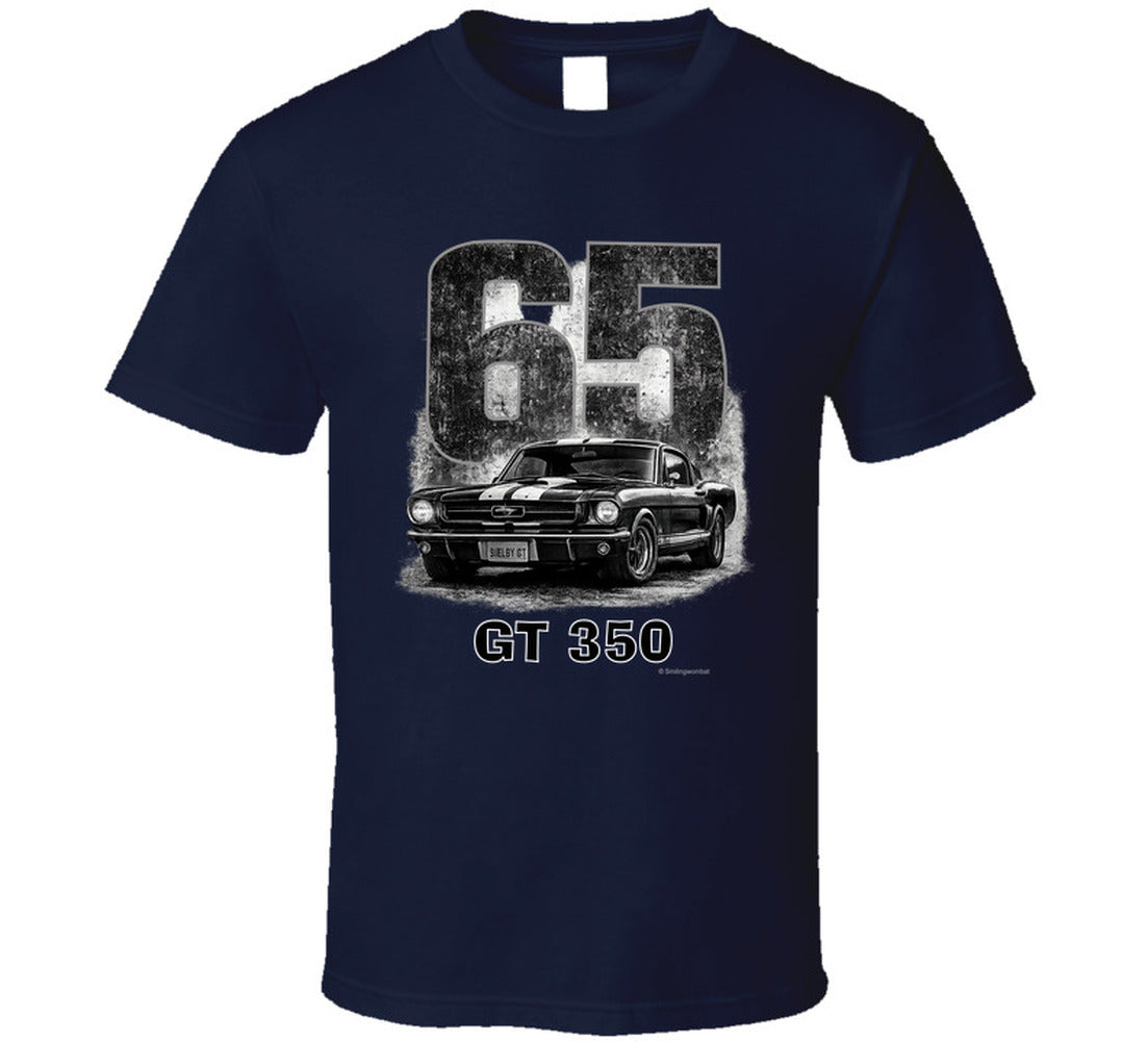 “1965 Shelby GT350 Mustang graphic T‑shirt by Smiling Wombat”
