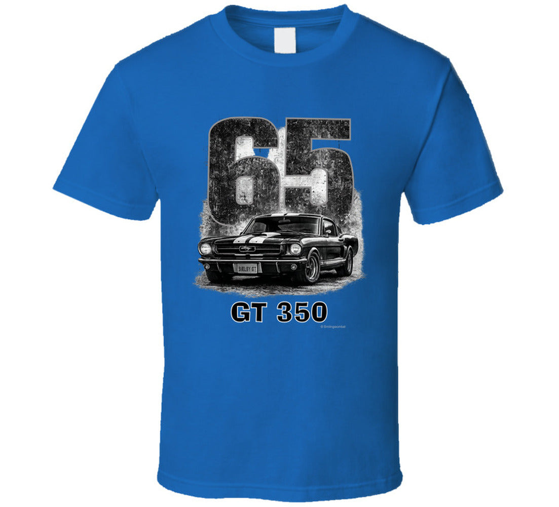 “1965 Shelby GT350 Mustang graphic T‑shirt by Smiling Wombat”