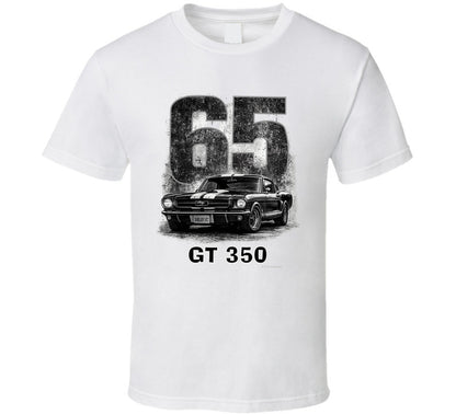 “1965 Shelby GT350 Mustang graphic T‑shirt by Smiling Wombat”