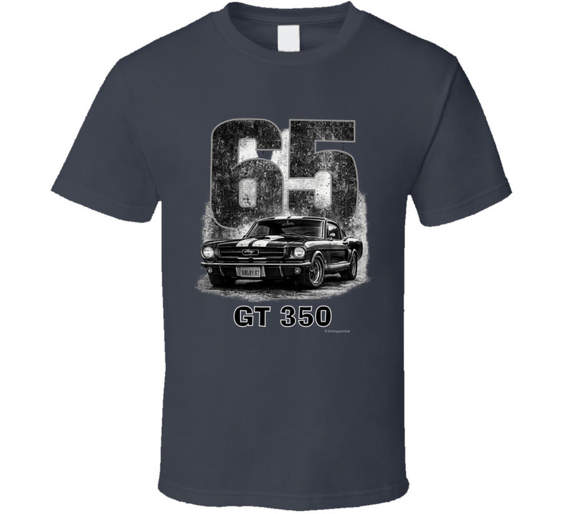 “1965 Shelby GT350 Mustang graphic T‑shirt by Smiling Wombat”