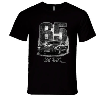 “1965 Shelby GT350 Mustang graphic T‑shirt by Smiling Wombat”
