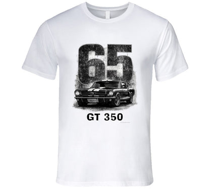 “1965 Shelby GT350 Mustang graphic T‑shirt by Smiling Wombat”