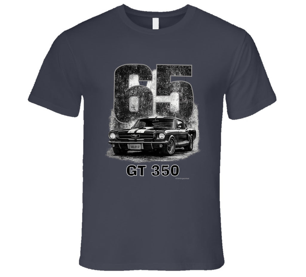 “1965 Shelby GT350 Mustang graphic T‑shirt by Smiling Wombat”