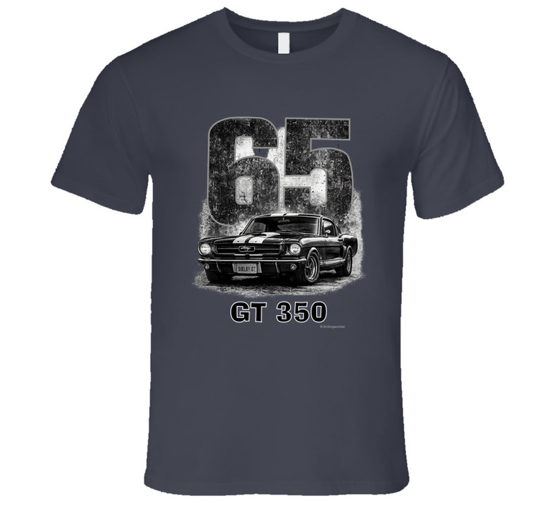 “1965 Shelby GT350 Mustang graphic T‑shirt by Smiling Wombat”
