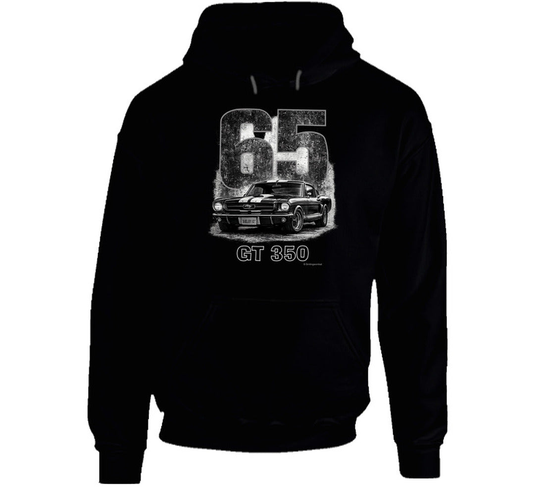 “1965 Shelby GT350 Mustang muscle car hoodie by Smiling Wombat”
