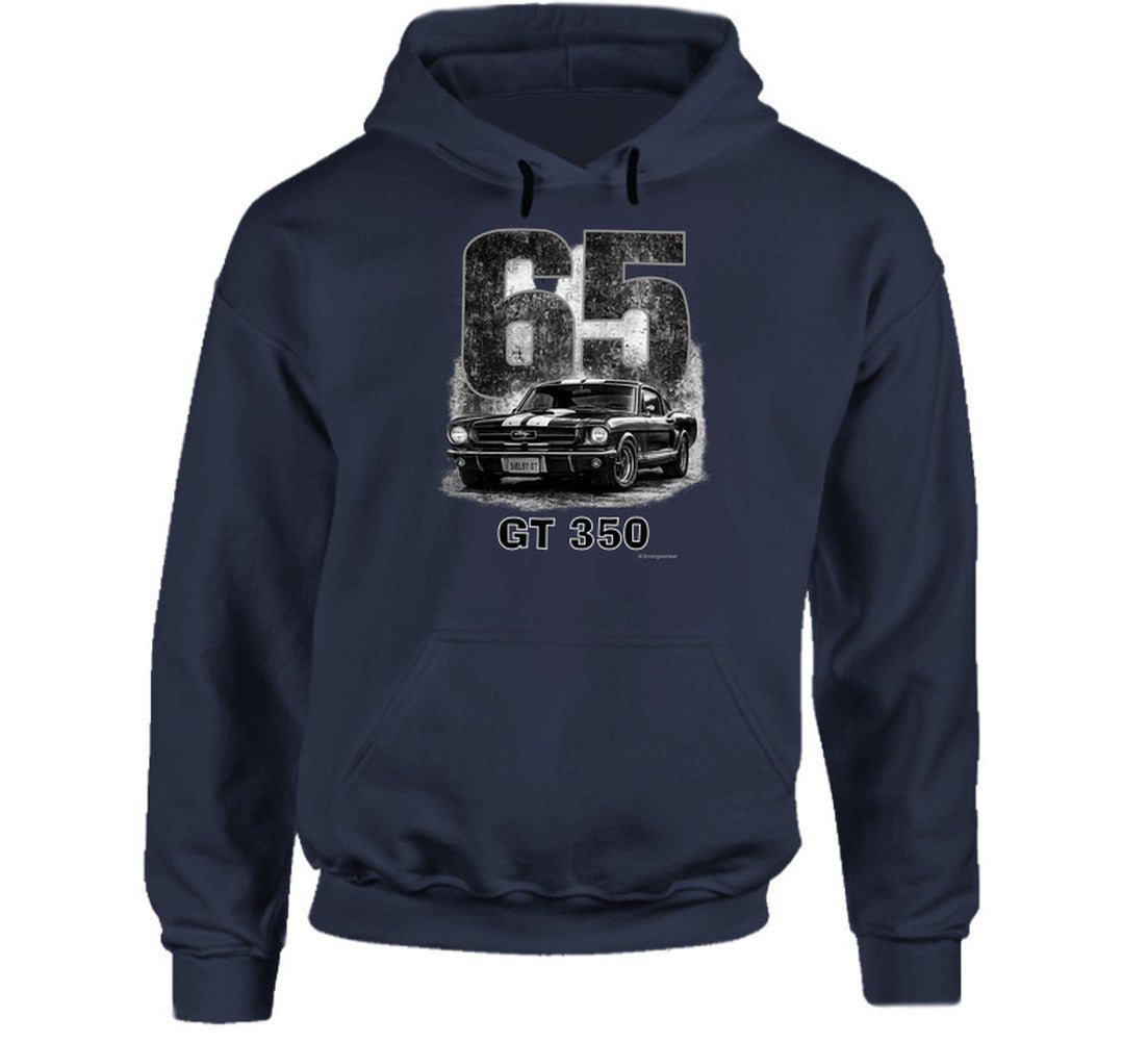 “1965 Shelby GT350 Mustang muscle car hoodie by Smiling Wombat”