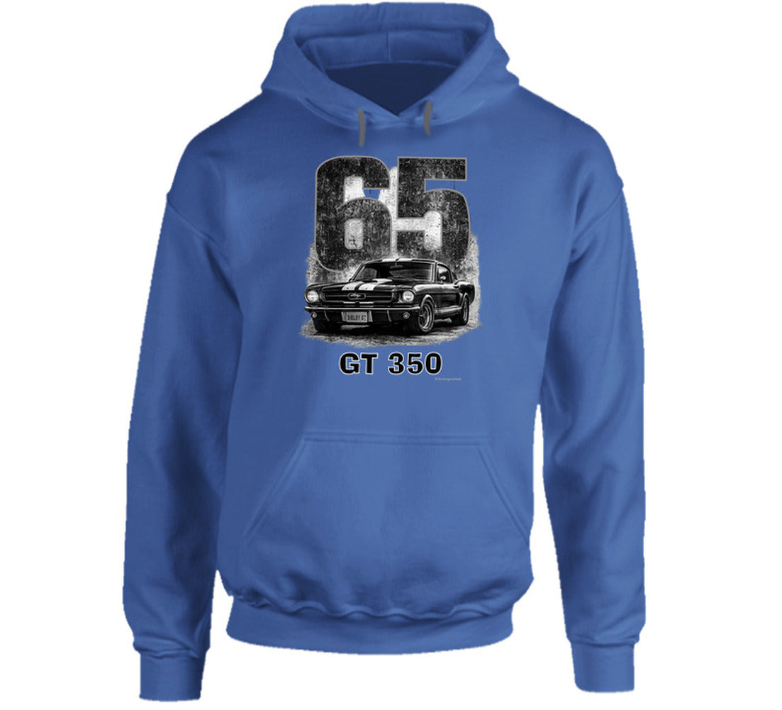 “1965 Shelby GT350 Mustang muscle car hoodie by Smiling Wombat”