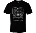 "1968 Camaro Z/28 graphic t-shirt with vintage muscle car design"