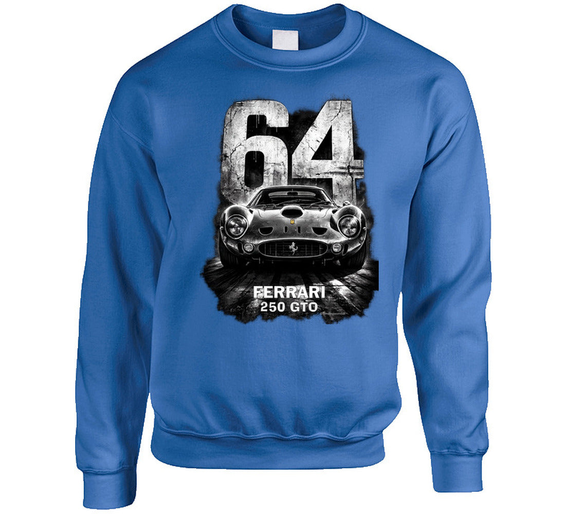“Ferrari 250 GTO 64 Edition retro car sweatshirt by Smiling Wombat”
