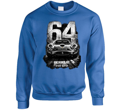 “Ferrari 250 GTO 64 Edition retro car sweatshirt by Smiling Wombat”