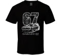 "1967 Camaro RS vintage black t-shirt with distressed graphics - retro muscle car tee"
