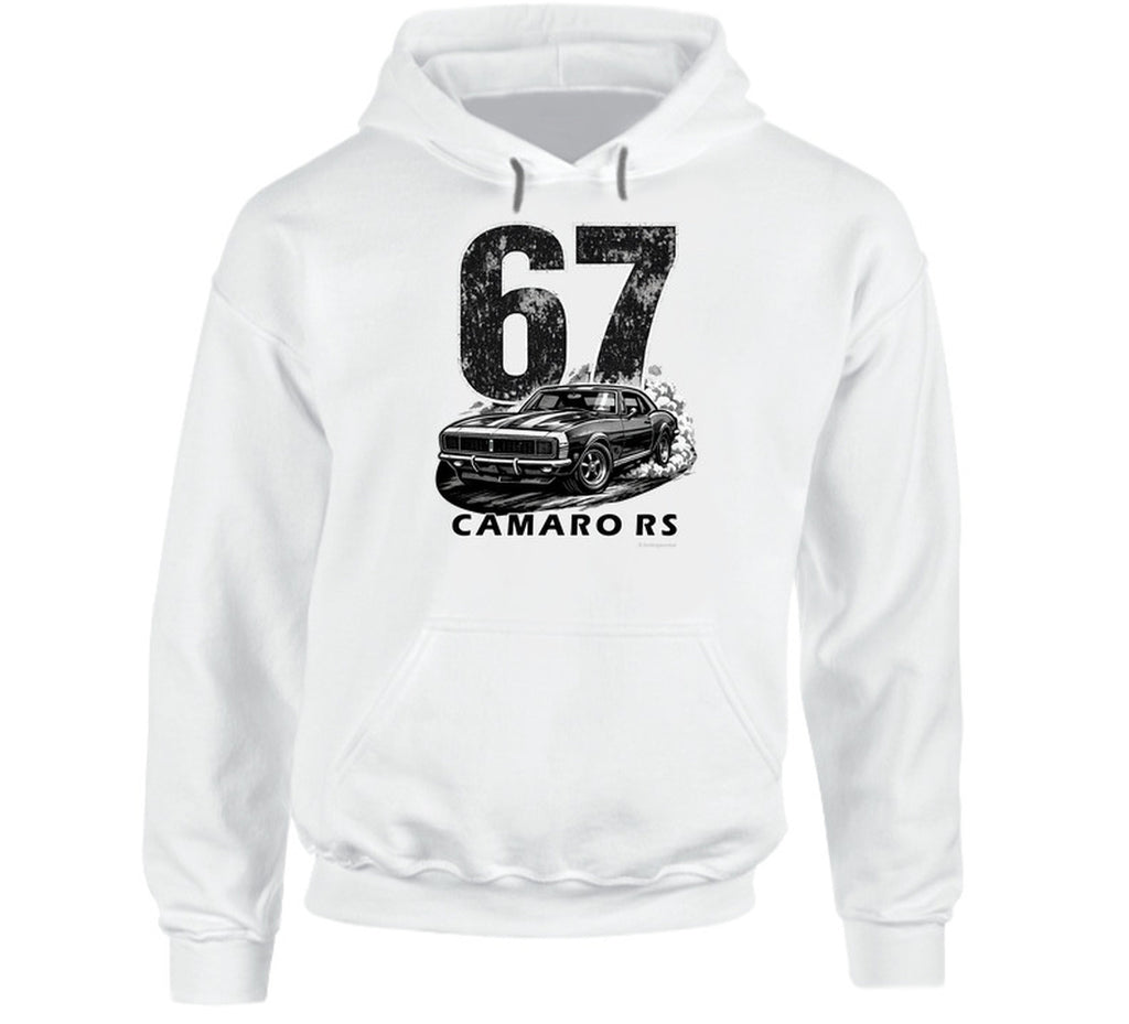 "1967 Camaro RS vintage navy blue sweatshirt with distressed graphics - classic car enthusiast crewneck"