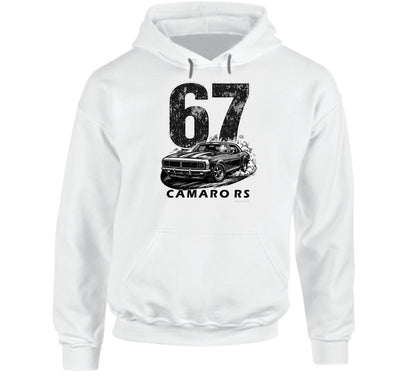 "1967 Camaro RS vintage navy blue sweatshirt with distressed graphics - classic car enthusiast crewneck"