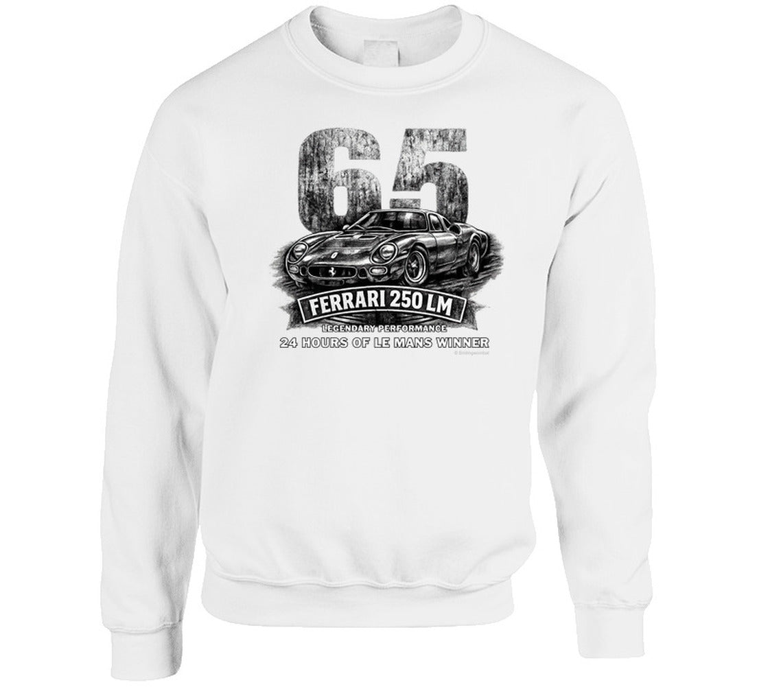1965 Ferrari 250 LM Le Mans Winner vintage distressed graphic sweatshirt in white