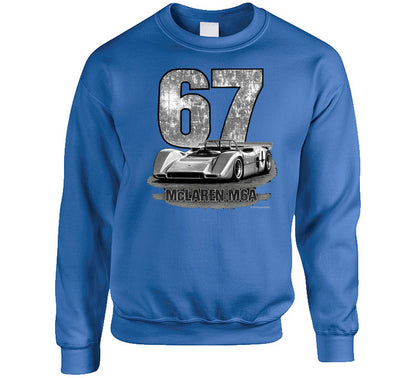 1967 McLaren M6A Can-Am vintage distressed graphic sweatshirt in royal blue