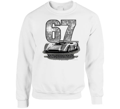 1967 McLaren M6A Can-Am vintage distressed graphic sweatshirt in white