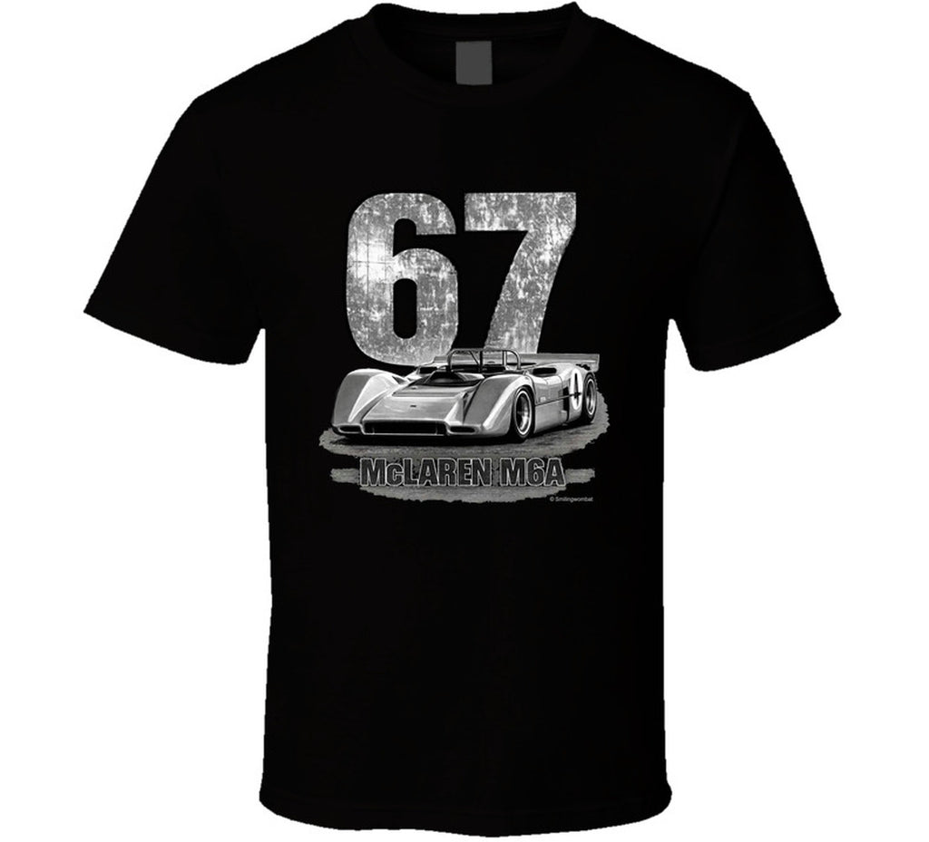 1967 McLaren M6A Can-Am vintage distressed graphic t-shirt in black